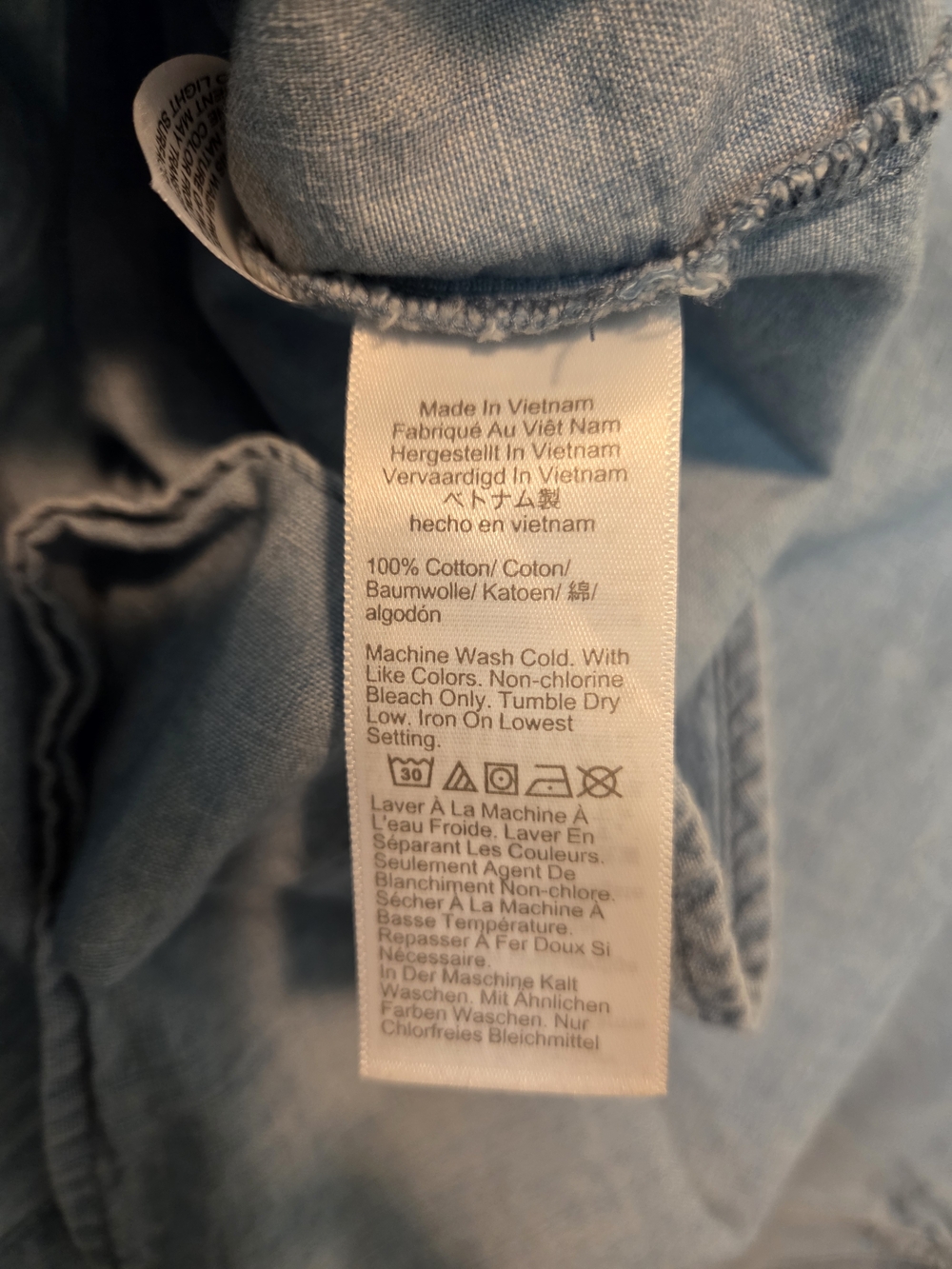 J. Crew Sleeveless Chambray Button-Front Shirt - Light Blue Size 2X - Picture 10 of 10